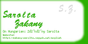 sarolta zakany business card